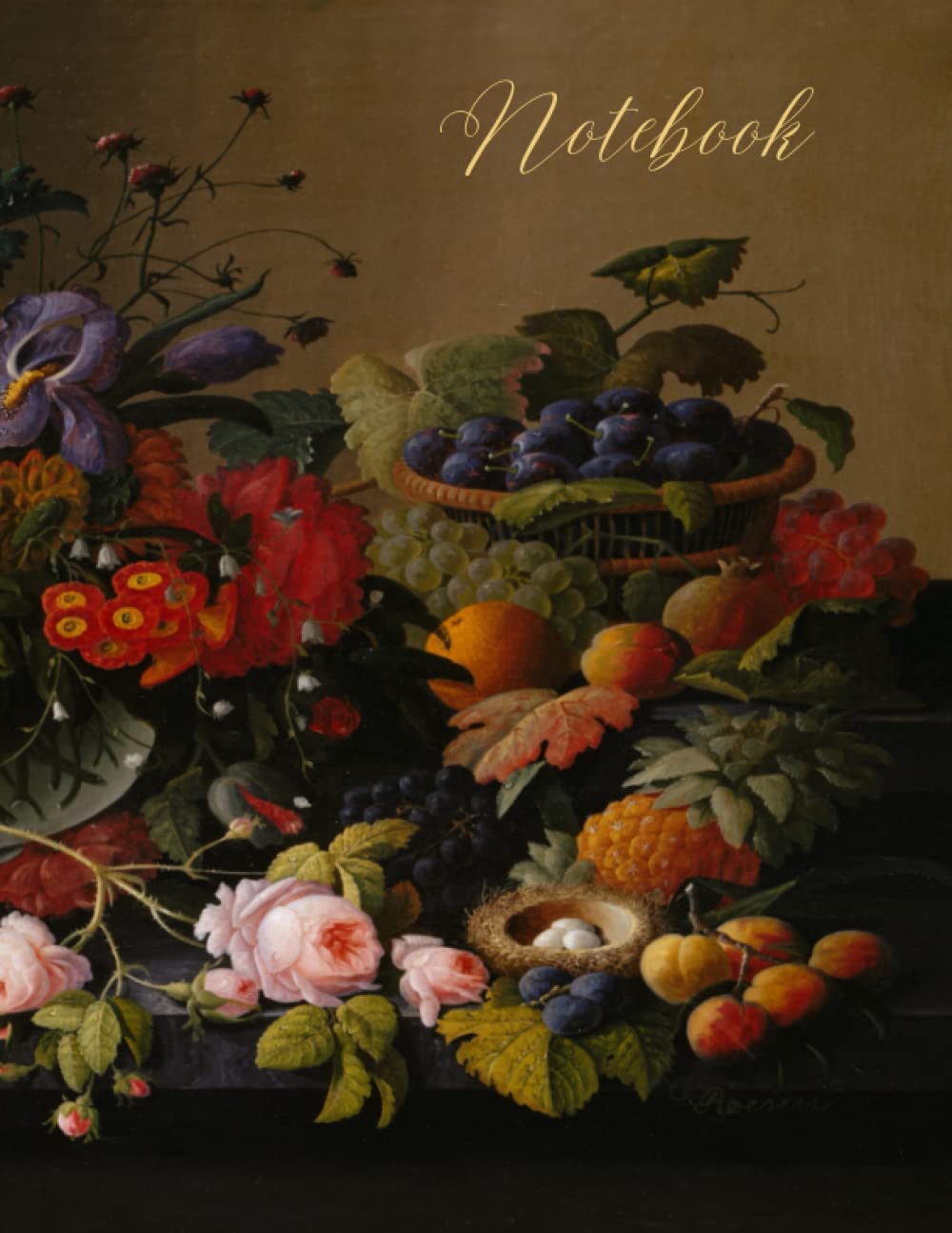 Fruit Notebook- Journal for High School and University Notetaking- 8.5 x 11 dimensions College Ruled: Old Master Painting of Fruit and Flowers for ... Inveterate Scholars and Righteous Poets