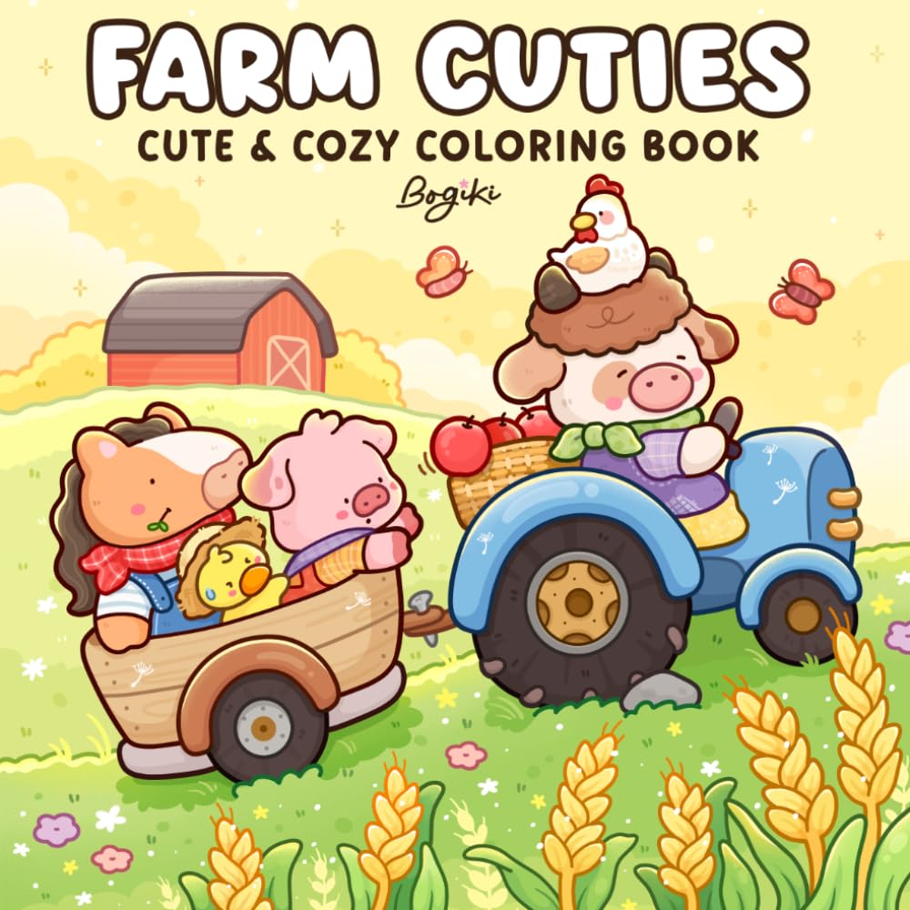 Farm Cuties: Coloring Book for Adults and Teens Featuring Adorable Cow Friends and Animal Characters in Cozy Farm Scenes for Relaxation baixar livro de graça
