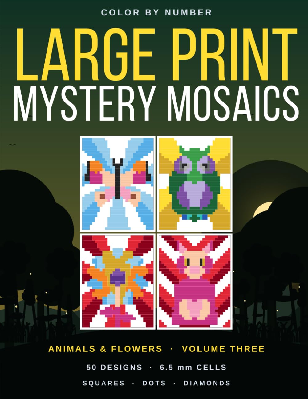 capítulo por capítulo baixar Large Print Mystery Mosaics: Animals & Flowers - A Color by Number Coloring Book for Adults and Seniors, 50 Designs with Extra-Large Cells, One Per Page