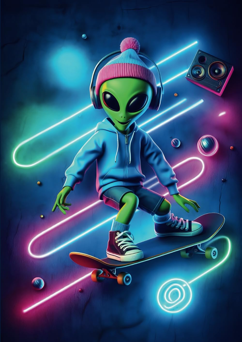 Composition Notebook: Neon art, Alien-themed: College-ruled. If you love astronomy, science fiction, and all things cosmic! For note-taking,... other creative ideas. Collect all 10 designs! baixar livro de graça