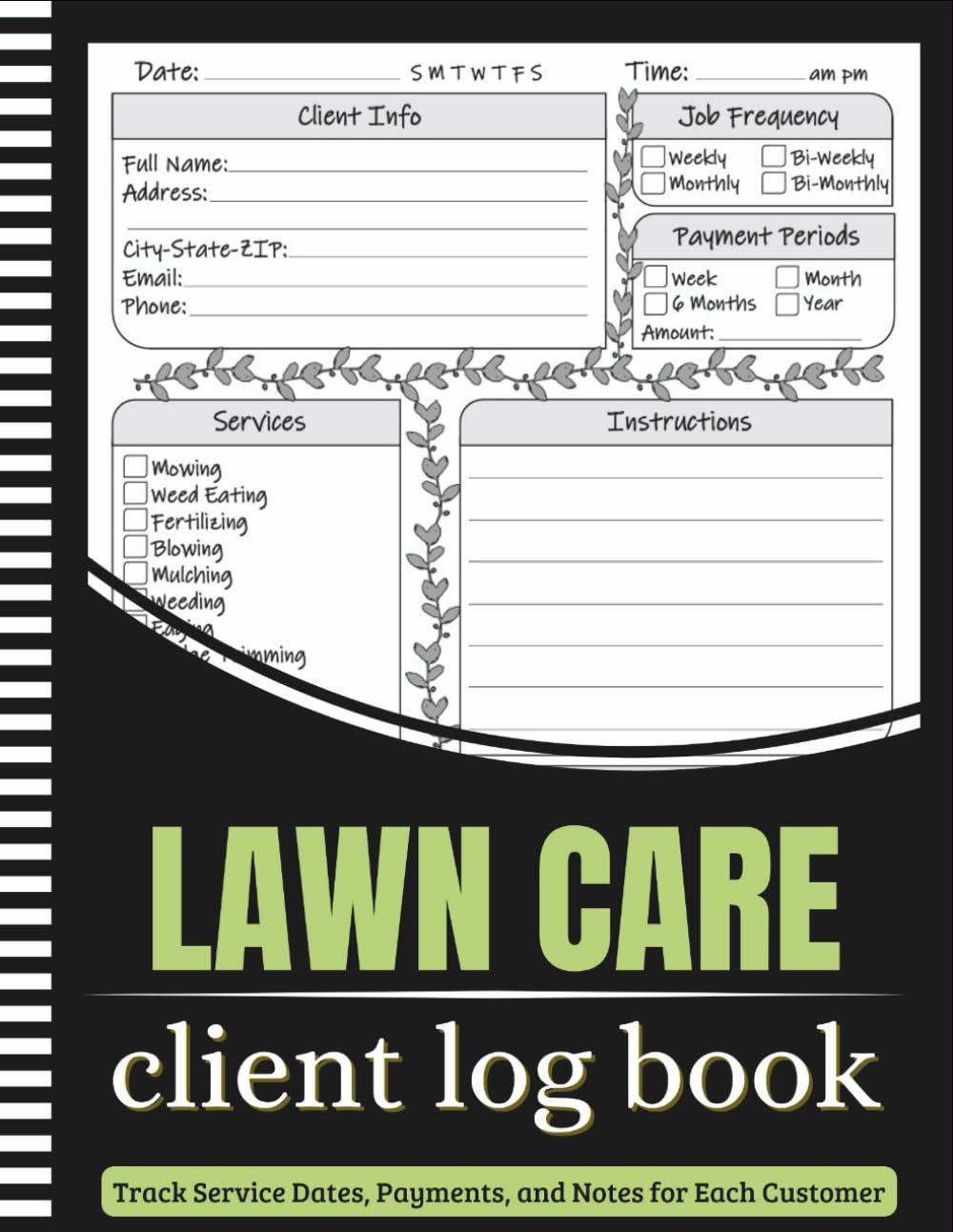 lawn care client log book: Track Service Dates, Payments, and Notes for Each Customer baixar o livro de graça