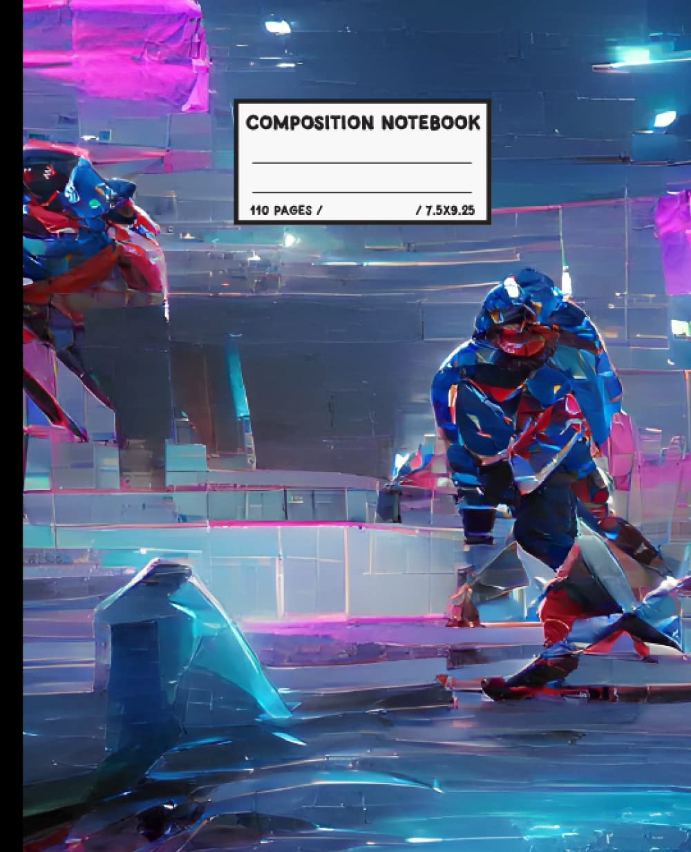 ler totalmente Composition Notebook: Ice hockey Synthwave Art | Pitman