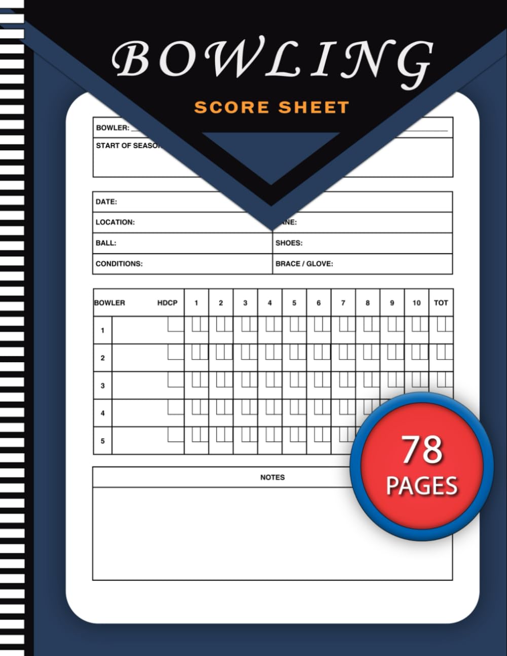 Large Bowling Score Sheets For Bowlers To Monitor Individual Performance And Team Stats baixar o livro de graça