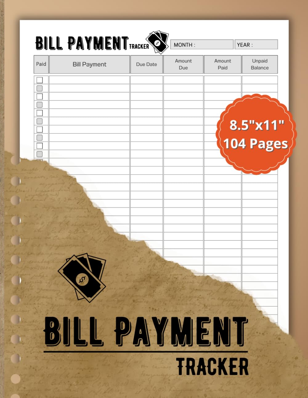 ler totalmente Bill Payment Tracker: Bill notebook, payment list, balance, payment date to remind when payment is due.104 Pages / 8.5"x11"