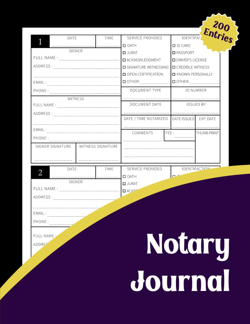 Notary Journal: Official Notary Public Record Book | Notary Book with 200 Entries | Notary Log Book for Notarial Acts | Notary Receipt book baixar livro de graça