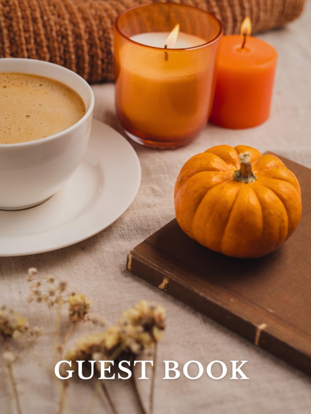 capítulo por capítulo baixar Guest Book: With Cozy Autumn Theme - Pumpkin, Candles, Coffee Cover Design In Warm Colors | Rustic Seasonal Fall Aesthetic