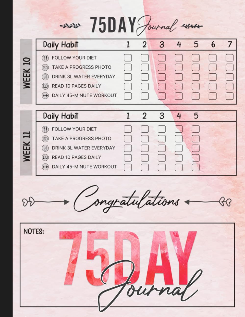 capítulo por capítulo baixar 75 Day Journal and Challenge: Daily Progress Tracker Your Exercise With Checklists | For Women (8.5 x 11 In - 120 Pages)