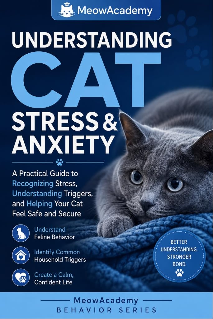 ler totalmente Understanding Cat Stress & Anxiety: A Practical Guide to Recognizing Stress, Understanding Triggers, and Helping Your Cat Feel Safe and Secure (MeowAcademy Behavior Series Book 5) (English Edition)