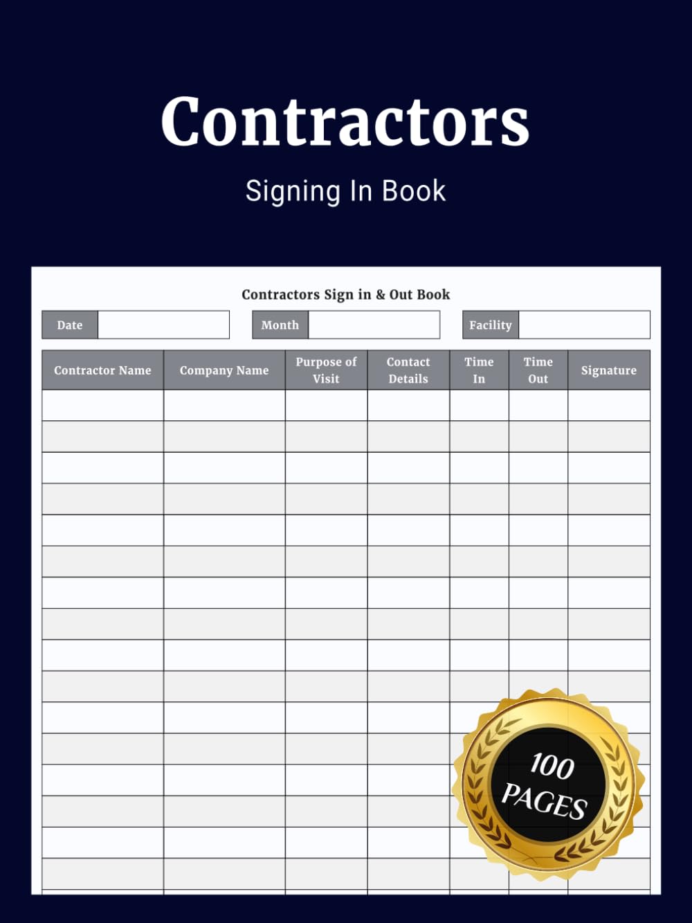 Contractors Signing In Book: Simple Contractors Signing In Journal to Record Visitor Entries Time Details Company Information and Track Sign In Sign... Workplace Office and Business Management baixar o livro de graça