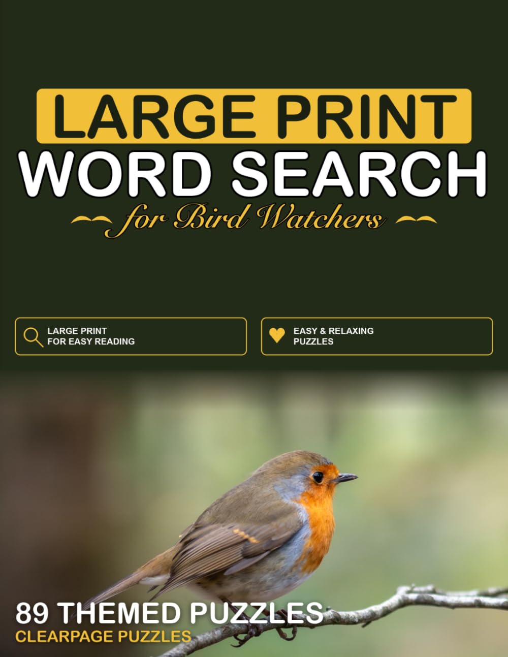 ler totalmente Large Print Word Search for Birdwatchers: 89 Themed Bird Puzzles for Adults and Seniors: Garden Birds, Birds of Prey, Waders, Owls and More, with Solutions