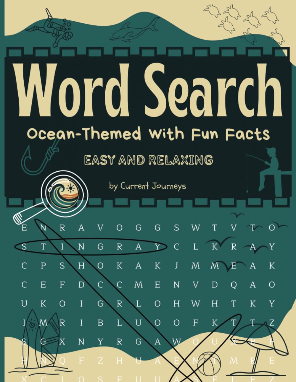 Word Search Ocean-Themed with Fun Facts: A puzzle book combines relaxing of word searches with marine-related fun facts, for kids, adults, and anyone who loves marine life, ocean, diving, or fishing baixar o livro de graça