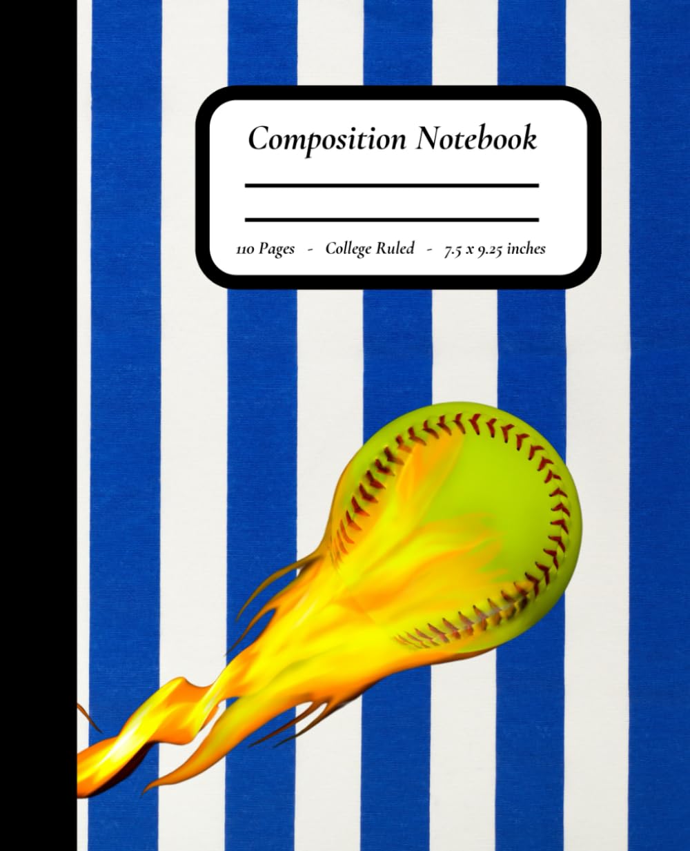 capítulo por capítulo baixar Heat Zone: Softball Composition Notebook – Flaming Softball Over Blue & White Stripes – 7.5" x 9.25", College Ruled, 110 Pages, Matte Finish