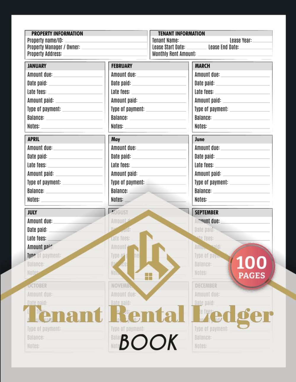 capítulo por capítulo baixar Tenant Rental Ledger Book: Monthly Yearly Rent Payment Records for Landlords & Property Managers | Track Rent, Late Fees, & Remaining Balance | 100 Pages