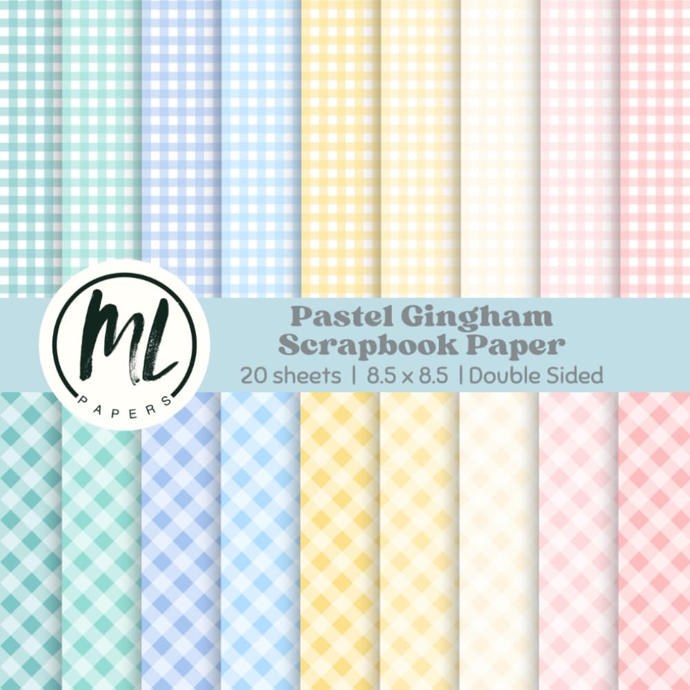 Pastel Gingham Scrapbook Paper Pad: Colorful Gingham Plaid Paper, Spring Gingham Craft Paper Pad for DIY Card Making, Pastel Easter Pattern Paper for... Crafts Projects, Double-Sided, 8.5 x 8.5 inch baixar o livro de graça