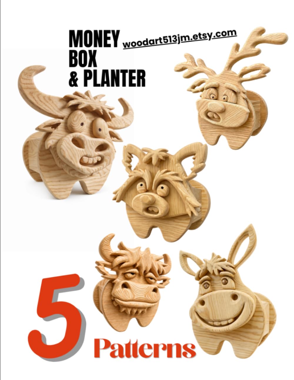 capítulo por capítulo baixar Wooden Animal Scroll Saw patterns: Money bank & Planter: Vol.6
