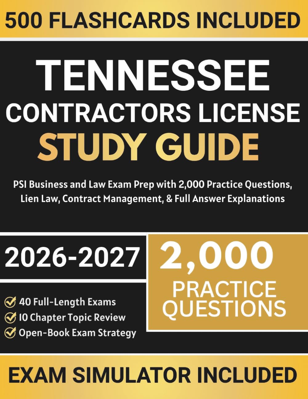 Tennessee Contractors License Study Guide: PSI Business and Law Exam Prep with 2,000 Practice Questions, Lien Law, Contract Management, & Full Answer Explanations (General Contractors License Exams) baixar livro de graça