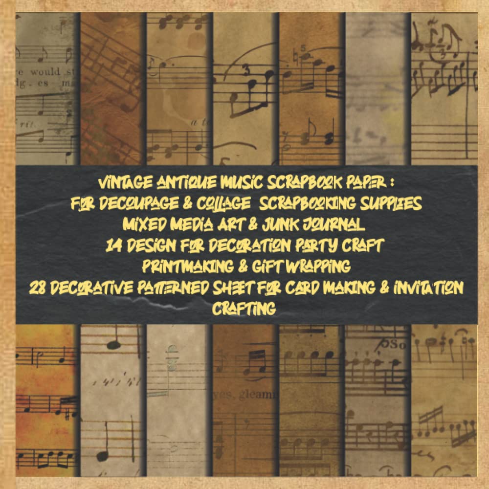 vintage antique music scrapbook paper: for decoupage & collage scrapbooking supplies Mixed Media Art & junk Journal 14 design for decoration party... sheet for card making & invitation crafting baixar livro de graça