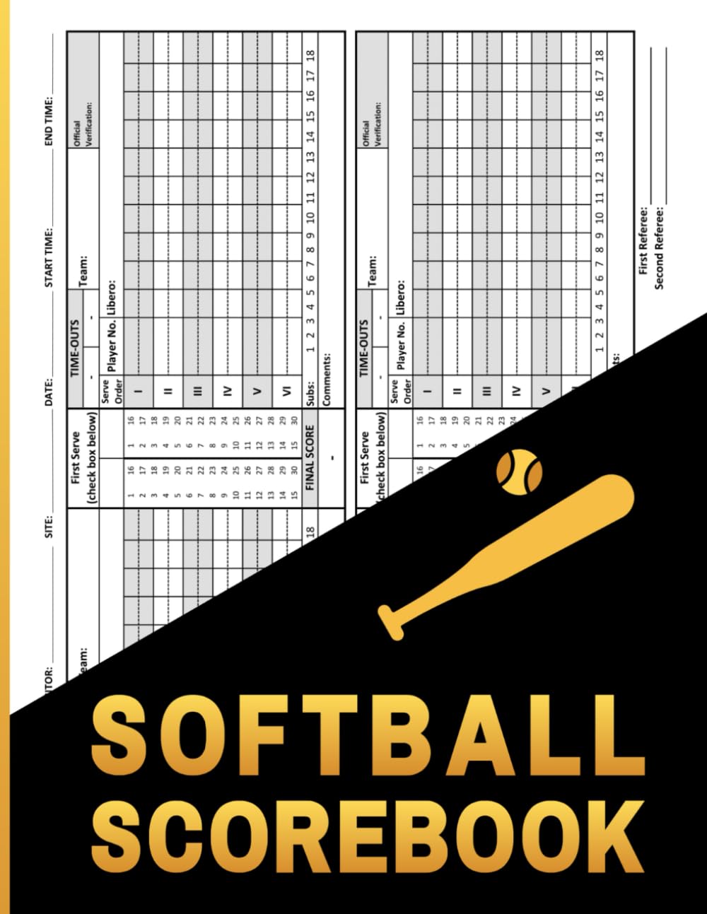 ler totalmente Softball Scorebook: 120 Baseball Score Sheets with Line-Up Cards & Pitch Counts, Stats Gift for Softball Players Coaches, 8.5x11 inches