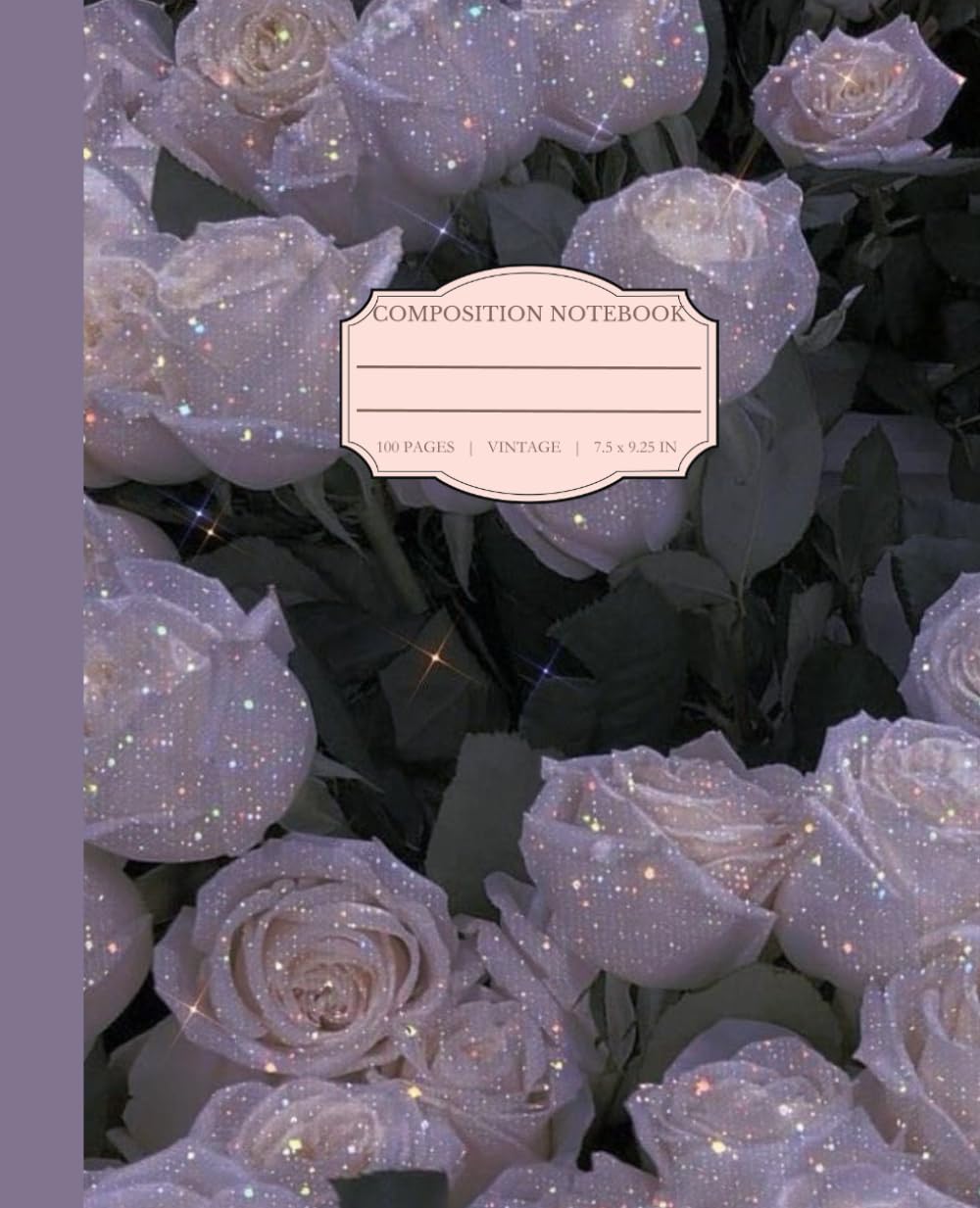Composition Notebook College Ruled: Vintage Gliter Roses: Retro Aesthetic | Coquette Aesthetic | Notebook For Teen Girls and Women | Lined Paper, 7.5 X 9.25" | baixar livro de graça