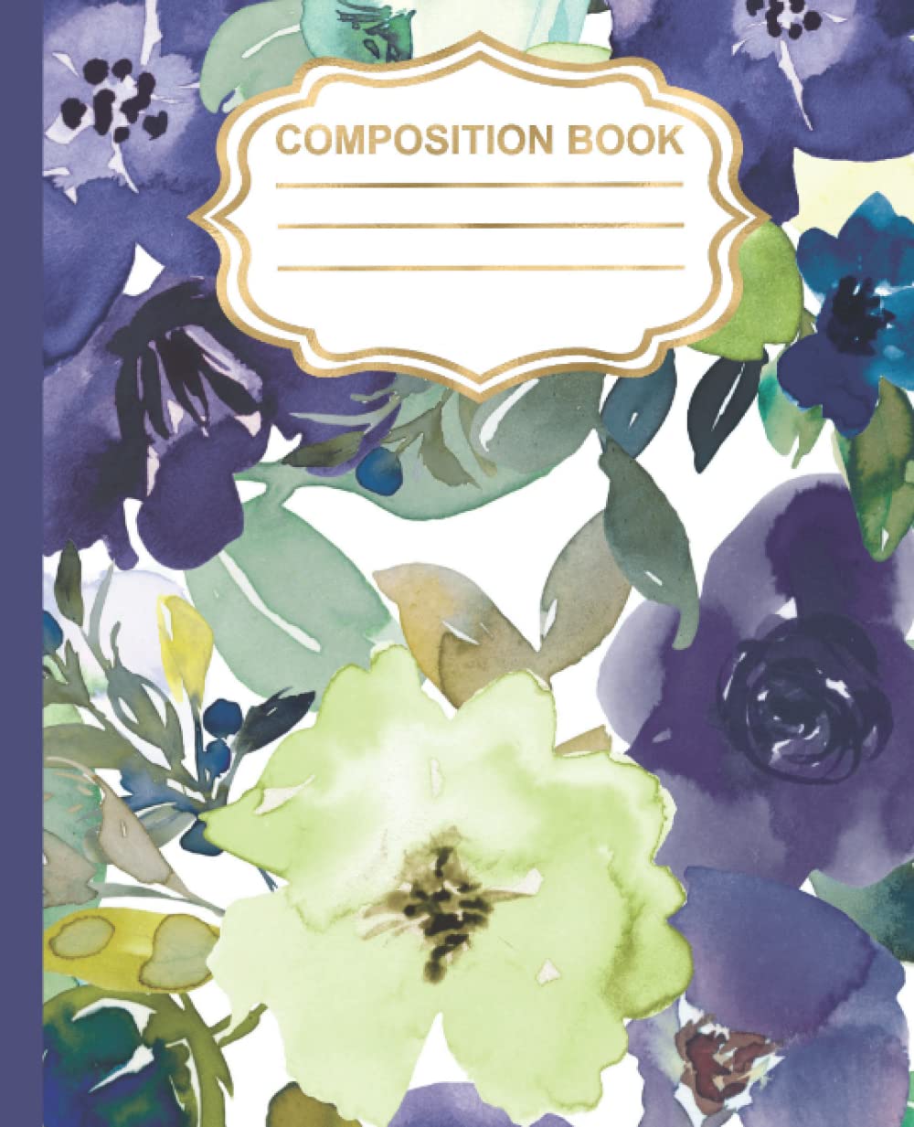 ler totalmente Composition Notebook Watercolor Floral Plum: Composition Notebook Watercolor Floral Plum Writing Journal 200 Blank Lined Pages