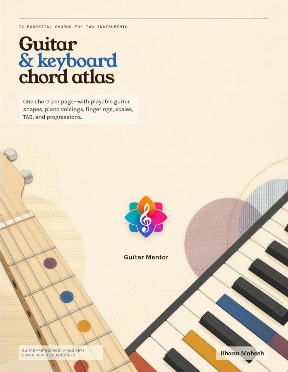 Guitar & Keyboard Chord Atlas: 72 Essential Chords for Two Instruments: Guitar Shapes, Piano Voicings, Fingerings, Scales, TAB and Progressions