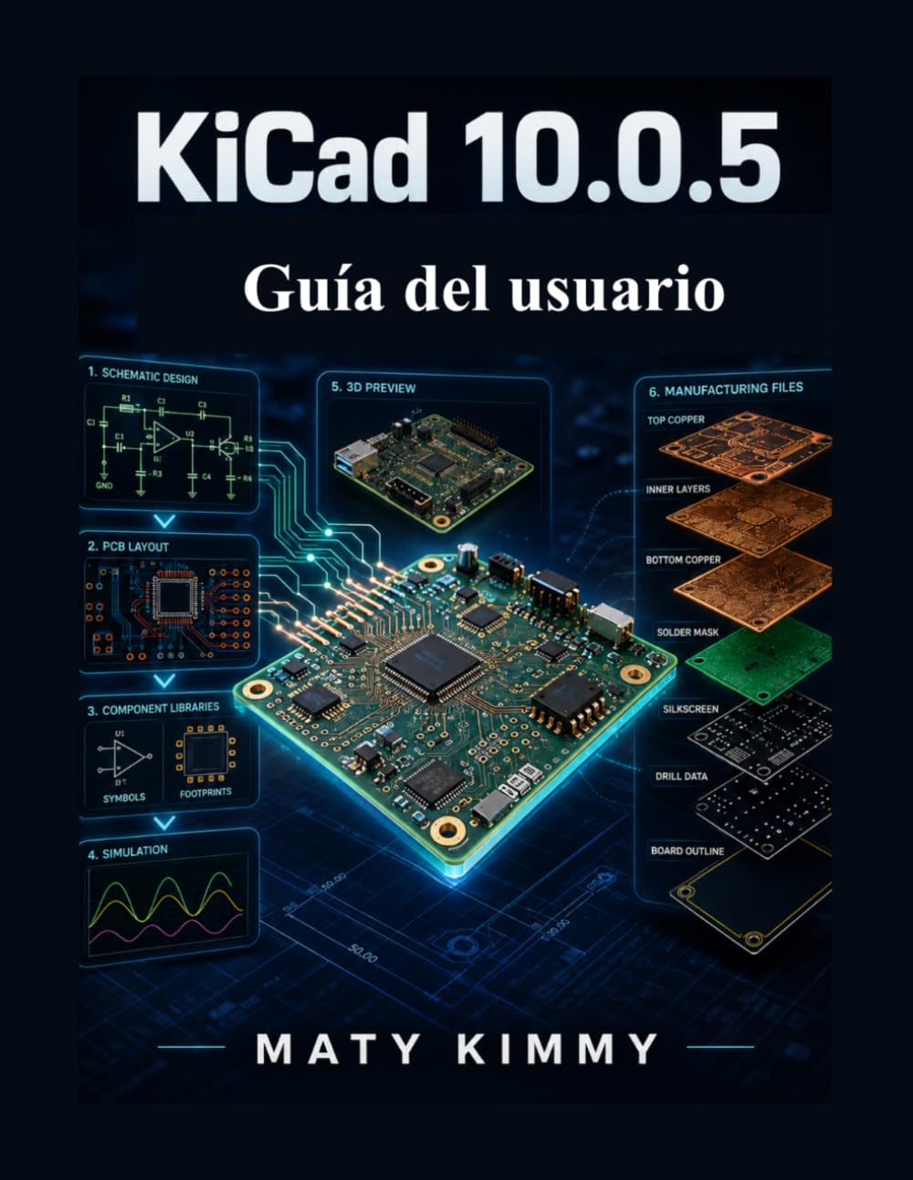 KiCAD 10.0.5 Guía del usuario: Manual paso a paso para el diseño de esquemas, diseño de PCB, bibliotecas de componentes, simulación y archivos de fabricación