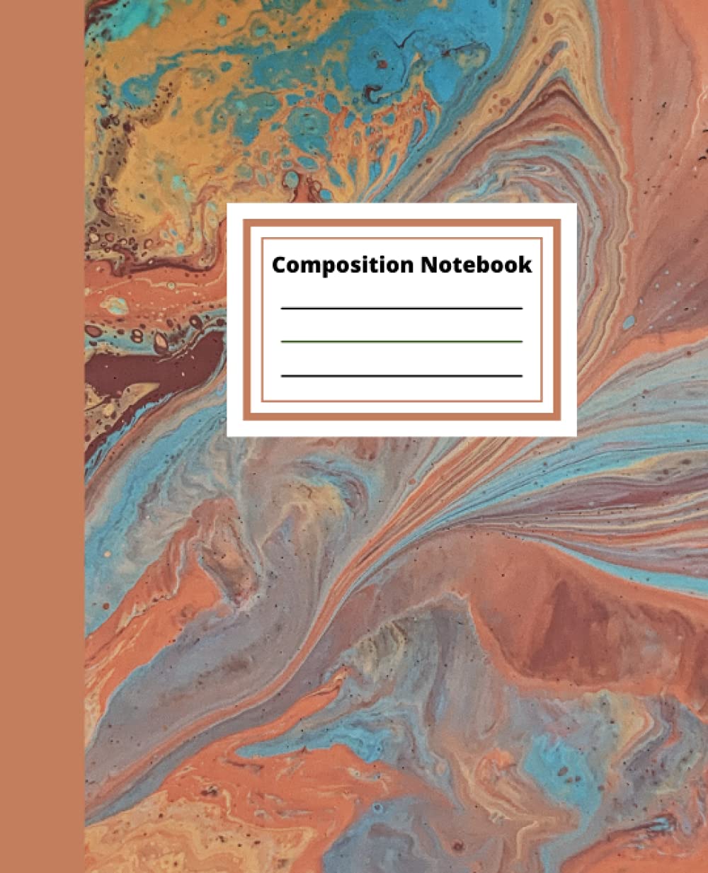 Composition Notebook: Pretty Brown Turquoise Liquid Marble: Abstract Marble Pretty Brown Design Workbook for Girls Kids Teens Students for Back to School and Home College Writing Notes baixar livro de graça