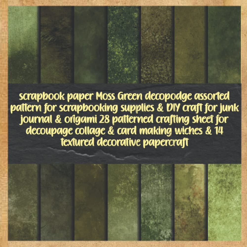 scrapbook paper Moss Green decopodge assorted pattern for scrapbooking supplies & DIY craft for junk journal & origami 28 patterned crafting sheet for... decorative papercraft: tea party deco baixar o livro de graça