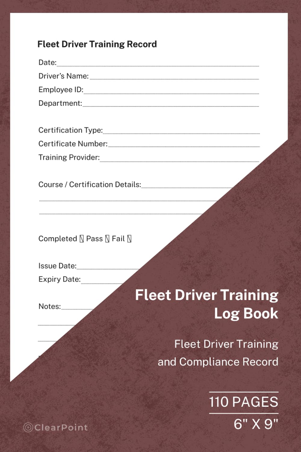 capítulo por capítulo baixar Fleet Driver Training Log Book: Fleet Training and Course Record | 110 Pages | 6 × 9 Format: Fleet Driver Training Tracking and Administration