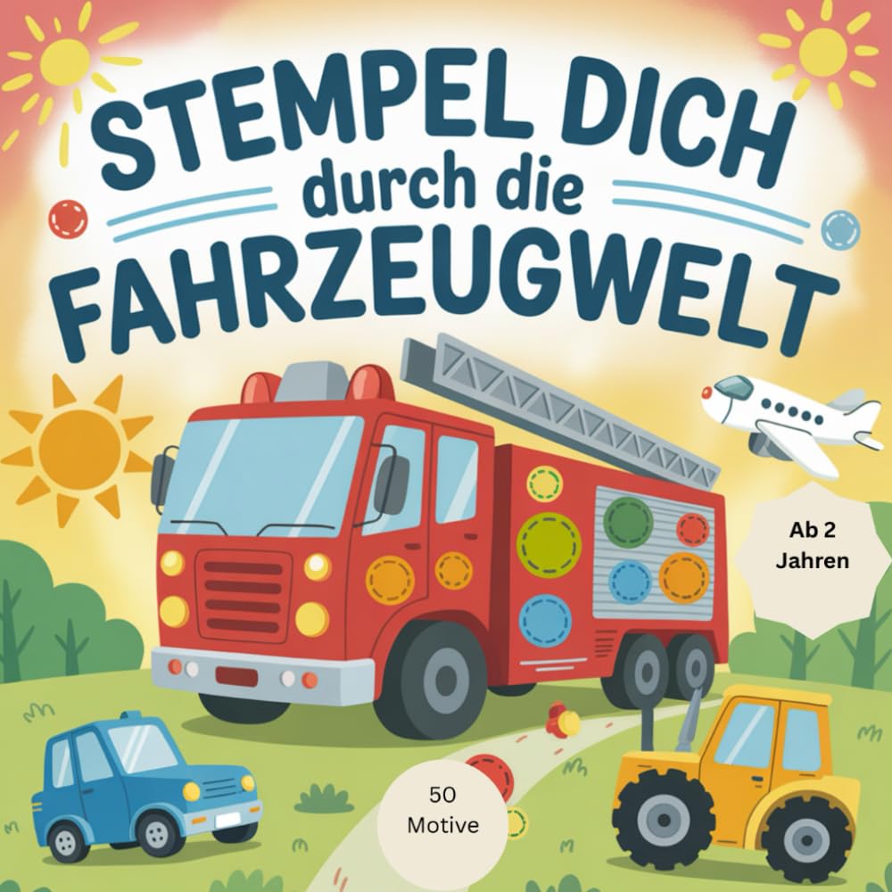 ler totalmente Stempel dich durch die Fahrzeugwelt ! Dein erstes Fingerstempelbuch ab 2 Jahren mit 50 Motiven (German Edition)