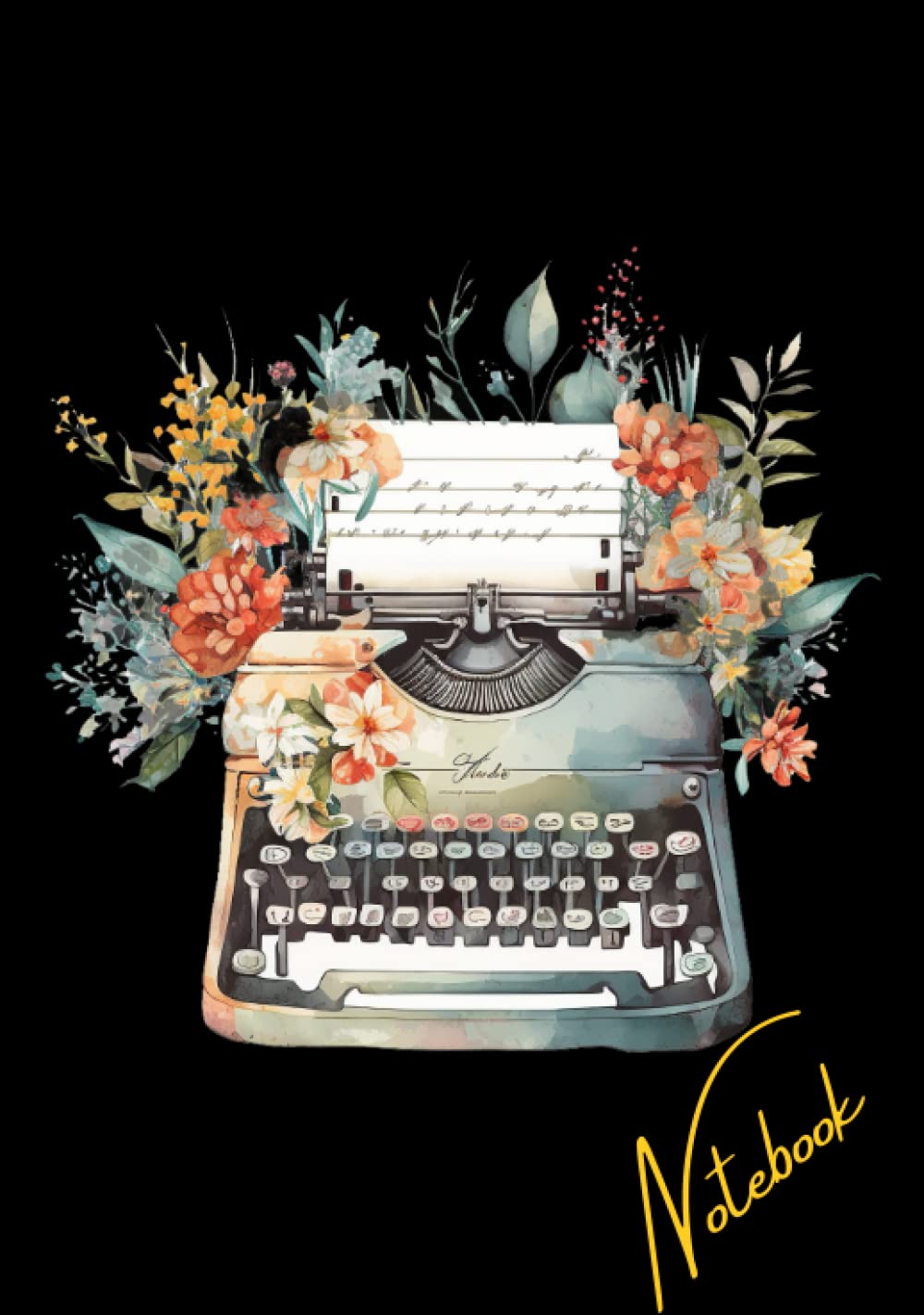 ler totalmente VINTAGE WHITE TYPEWRITER Floral Boho Notebook Journal 7'' X 10'' Lined Notebook Journal: Large Notebook 120 Cream Coloured Pages College Ruled... Notebook Work Notebook for Office School