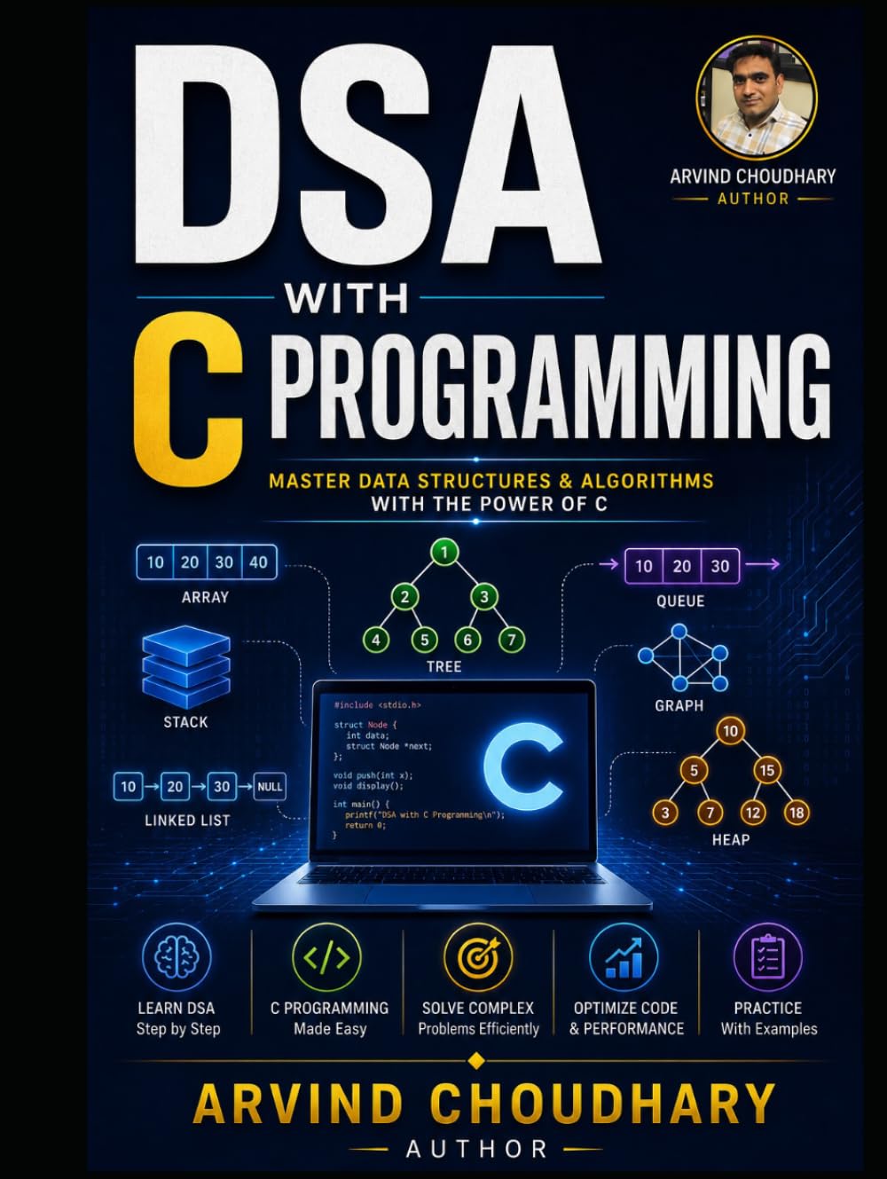 DSA with C Programming: Data Structures and Algorithms Made Easy with Practical Examples, Problem Solving, Coding Techniques and Interview Questions