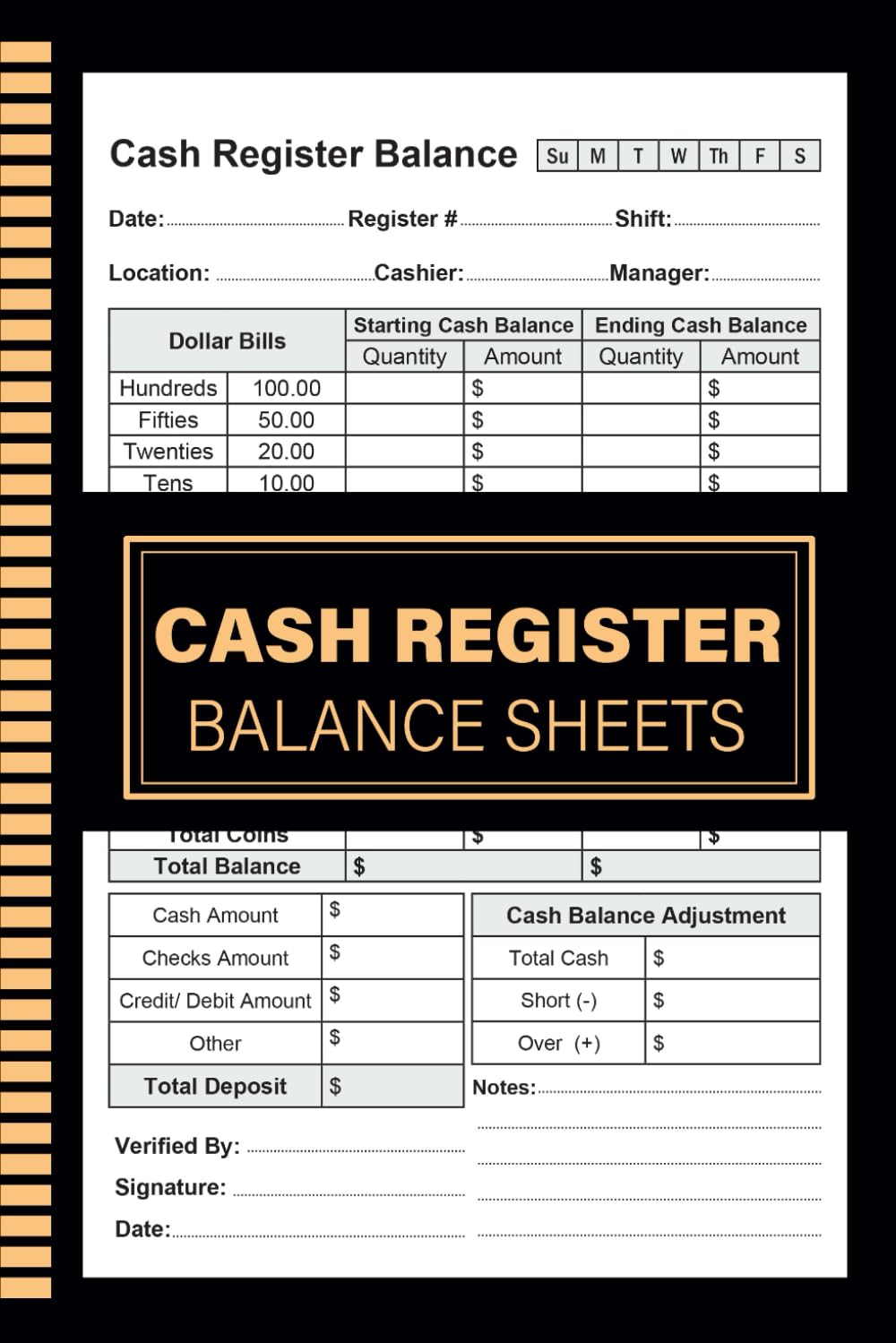 Cash Register Balance Sheets: Cashier Log Book | Tracking Daily Drawer Count | Counting Record Forms baixar livro de graça