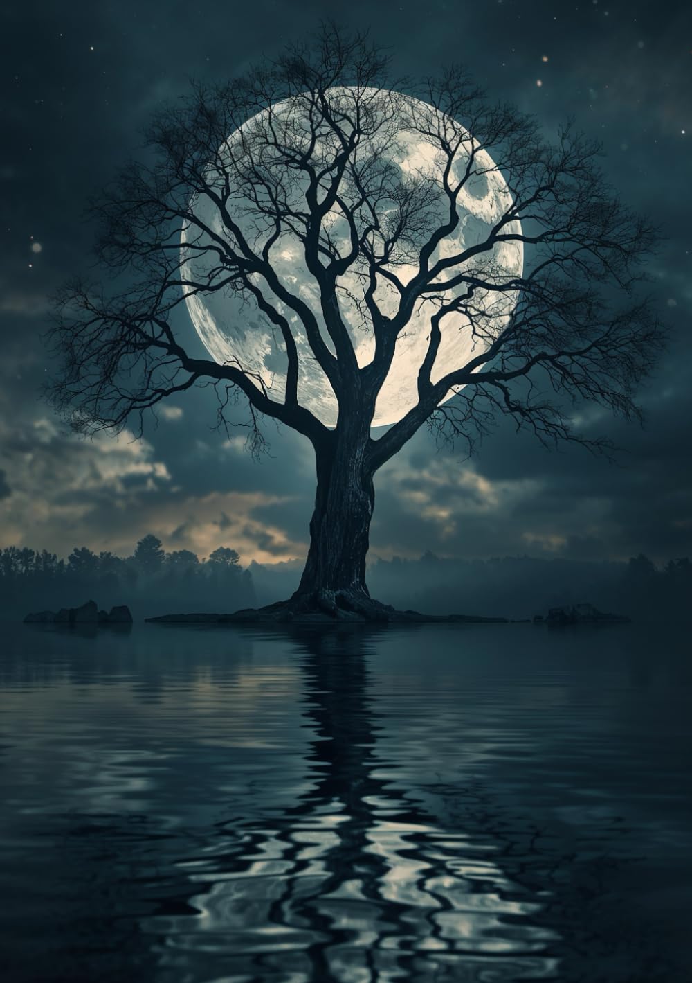 Moonlit Tree Notebook: Softcover, 240 Grid Pages, Glossy baixar livro de graça
