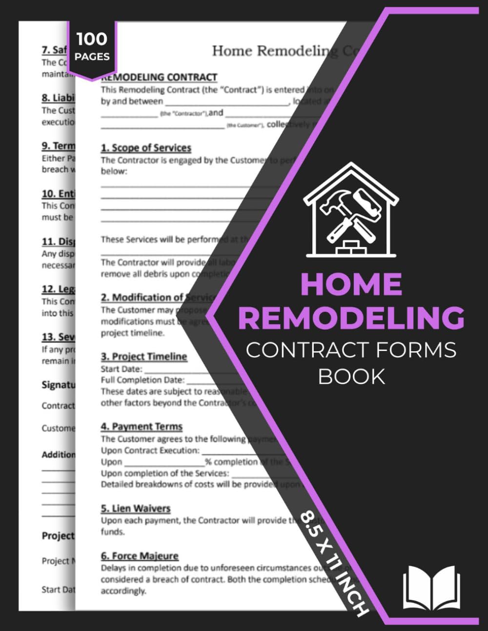 Home Remodeling Contract Forms Book: House Renovation Service Agreement Form | 50 Forms baixar o livro de graça