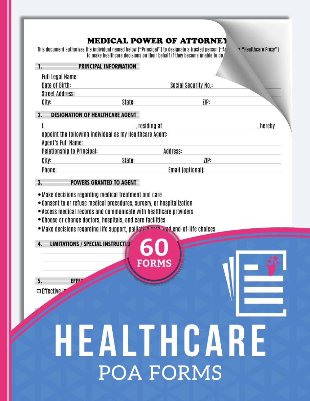 ler totalmente Healthcare POA Forms: Medical Power of Attorney Agreement Logbook | Appoint a Trusted Decision Maker for Medical Care | 60 Forms, 120 Single-Sided Pages