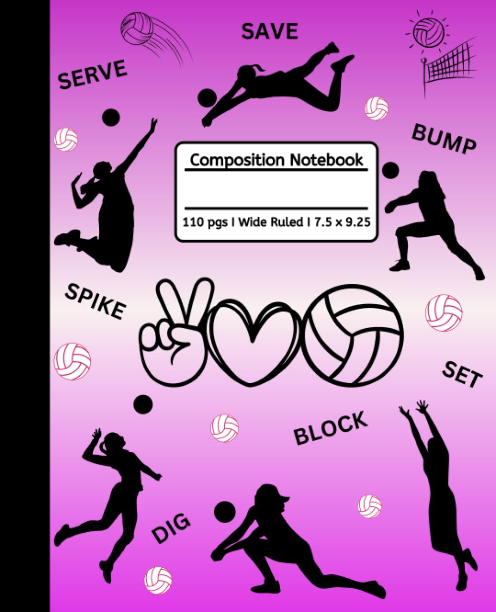 ler totalmente Volleyball Composition Notebook: Girls Sports I Wide Ruled I 110 Pgs I Primary School Book