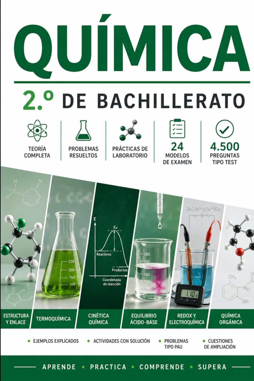 ler totalmente Química 2.º de Bachillerato: Teoría completa, problemas resueltos, prácticas, 24 modelos de examen y 4.500 preguntas tipo test para preparar la PAU (Spanish Edition)