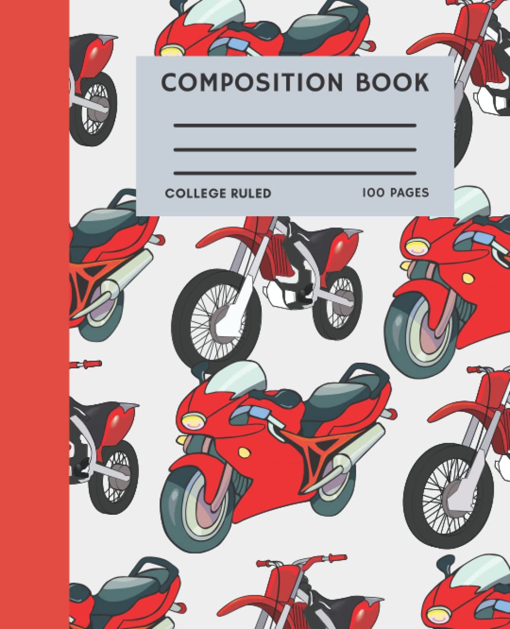 ler totalmente Motorcycle Patterned Composition Notebook College Ruled: Motorcycle Composition Notebook College Ruled, Motorcycle patterned Composition Book, 7.5x9.25 College Ruled 100 Pages