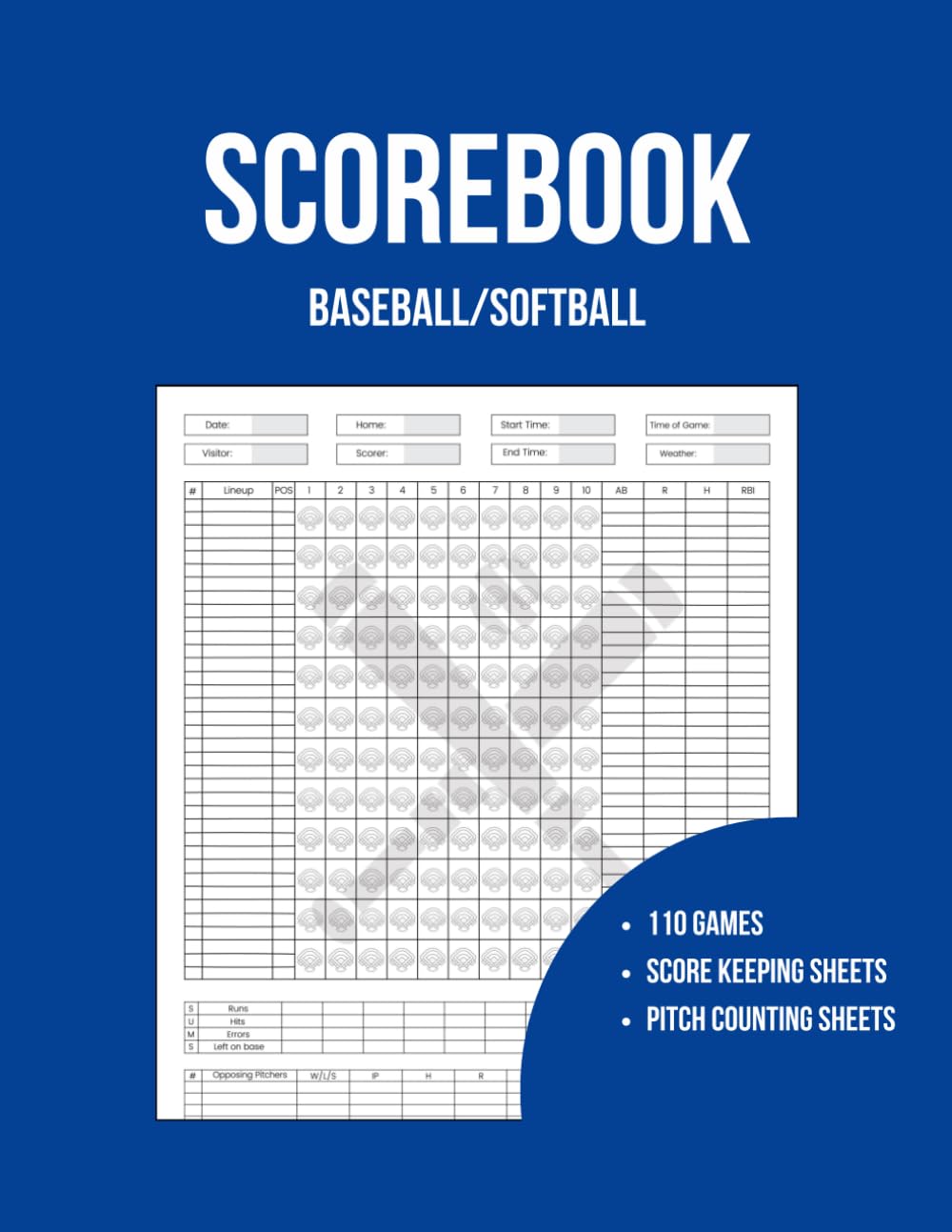 Baseball Scorebook: Softball or Baseball Scorekeeping Notebook with Pitch Counts. Large Print 8.5 x 11". Perfect gift for Coaches And Fans baixar livro de graça