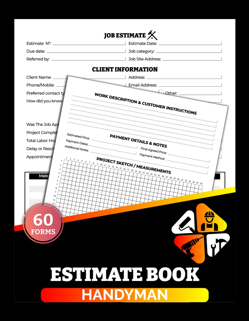 capítulo por capítulo baixar Estimate Book Handyman: Quote Sheets for Contractors, Tradesmen & Small Business Owners | Track Client Info, Material Costs, Measurements & Project Sketches