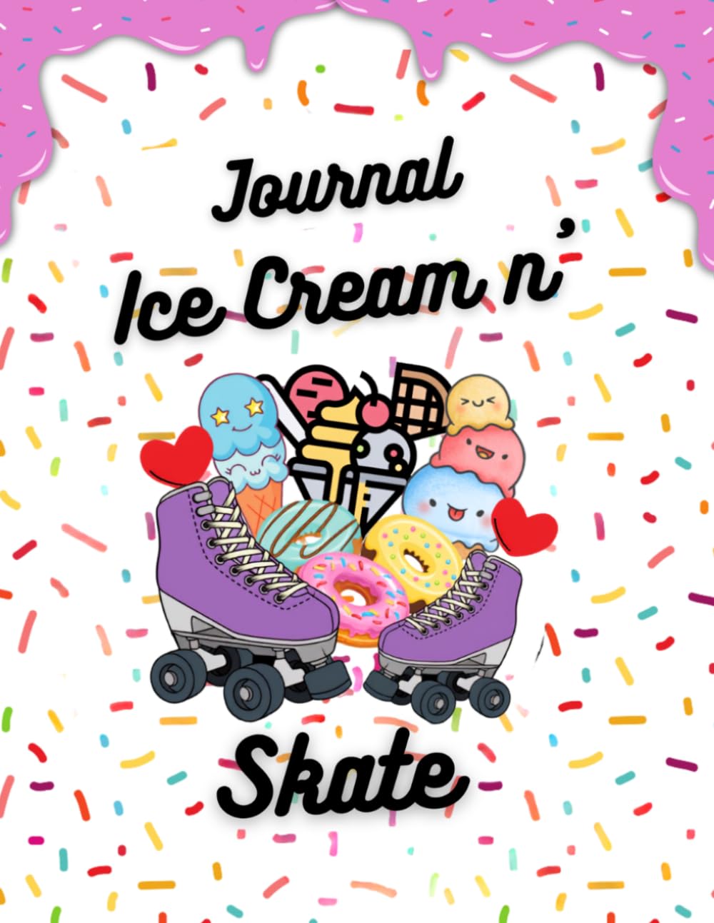 Ice Cream N' Skate Journal: Notebook | 8.5" x 11" Wide Ruled | 120 Pages baixar o livro de graça