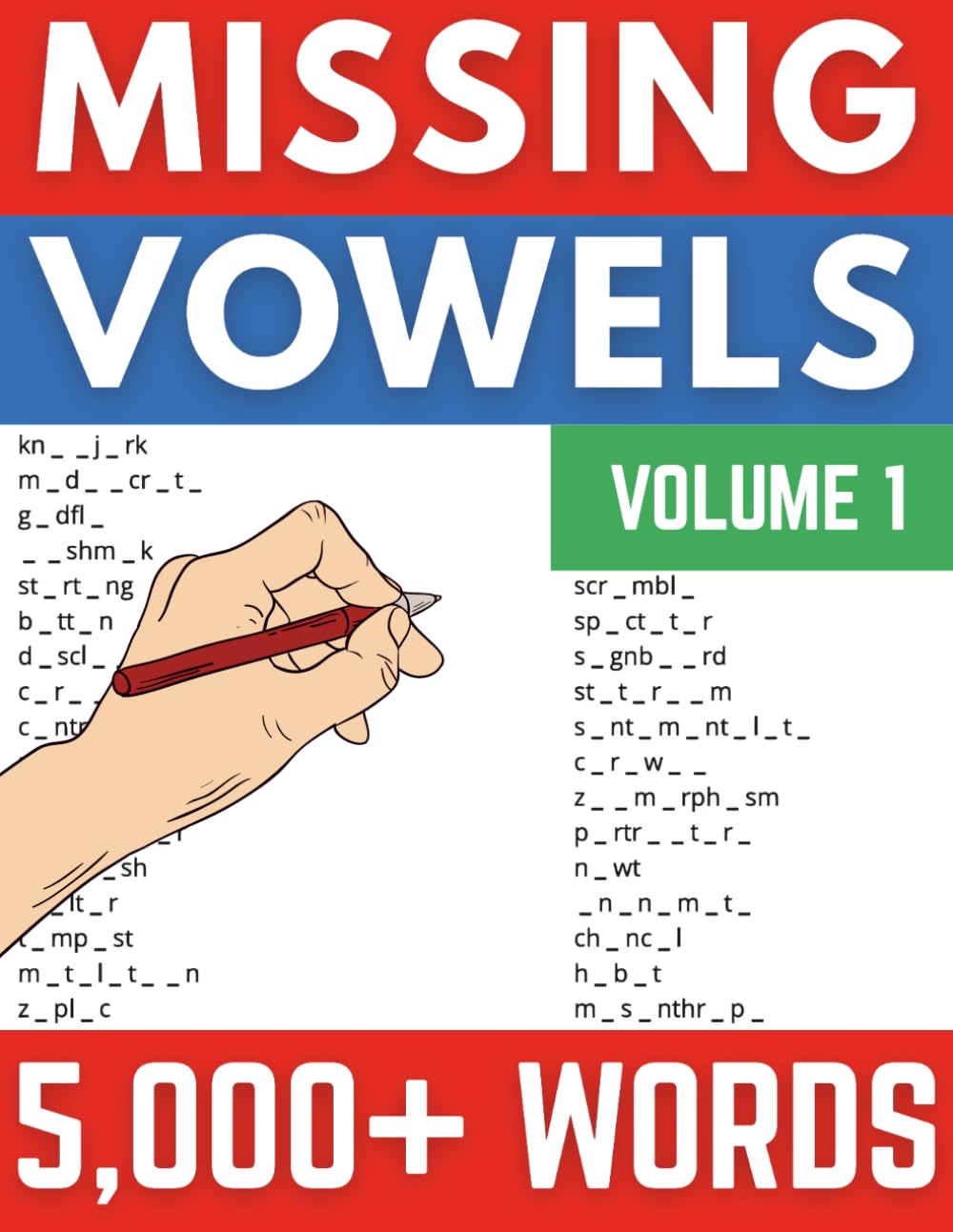 ler totalmente 2025 Missing Vowels Large Print Puzzle Book: 5000+ Fun Brain Teaser Challenges for Teens, Adults and Seniors