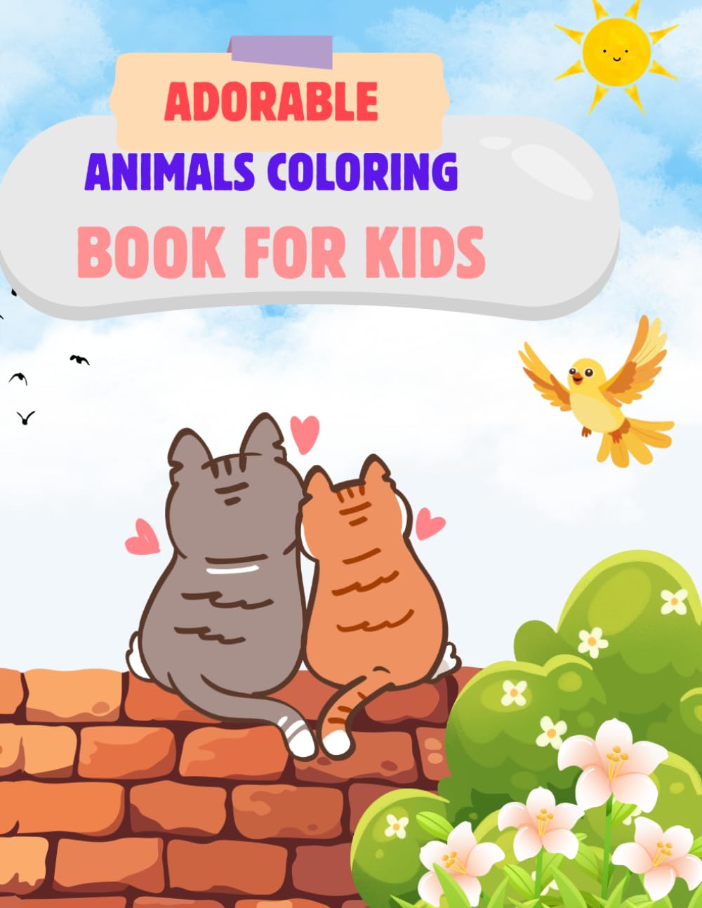 Adorable Animals Coloring Book for Kids: English
