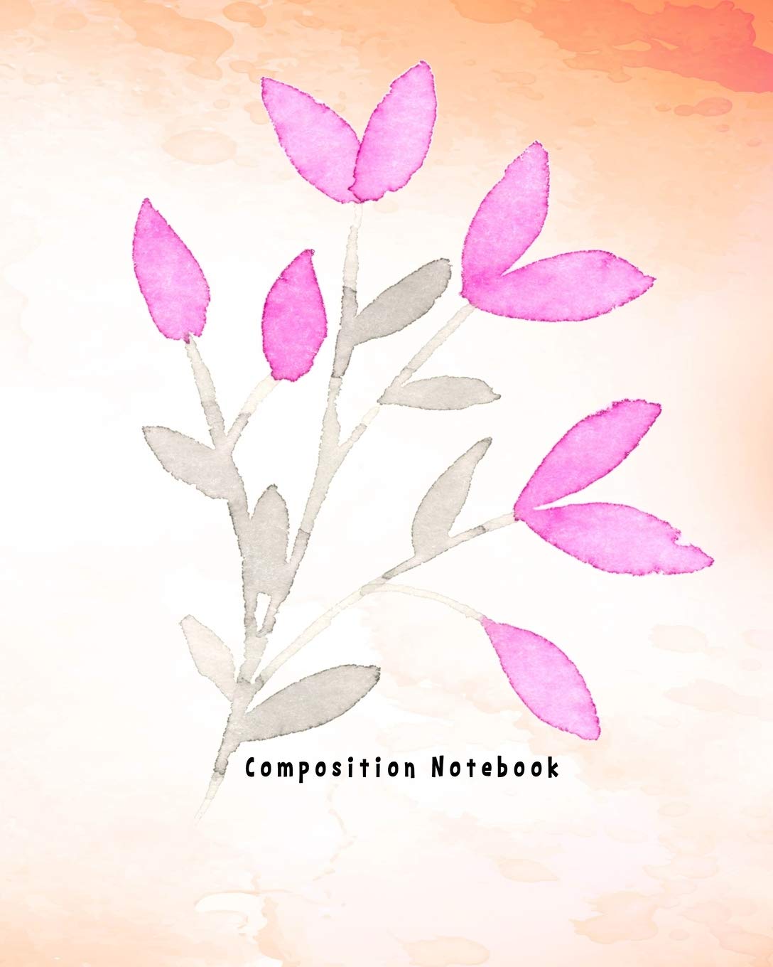 Composition Notebook: Dual Design Half Wide Ruled and Half Blank on the same page for Creative Sketchbook Drawing or Doodling & Writing Journal Notebook Organizer with water Color paint flower Theme baixar livro de graça