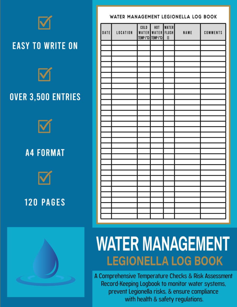 Water Management Legionella Log Book: Temperature Checks and Risk Assessment record keeping logbook to monitor water systems & prevent Legionella risks. baixar livro de graça