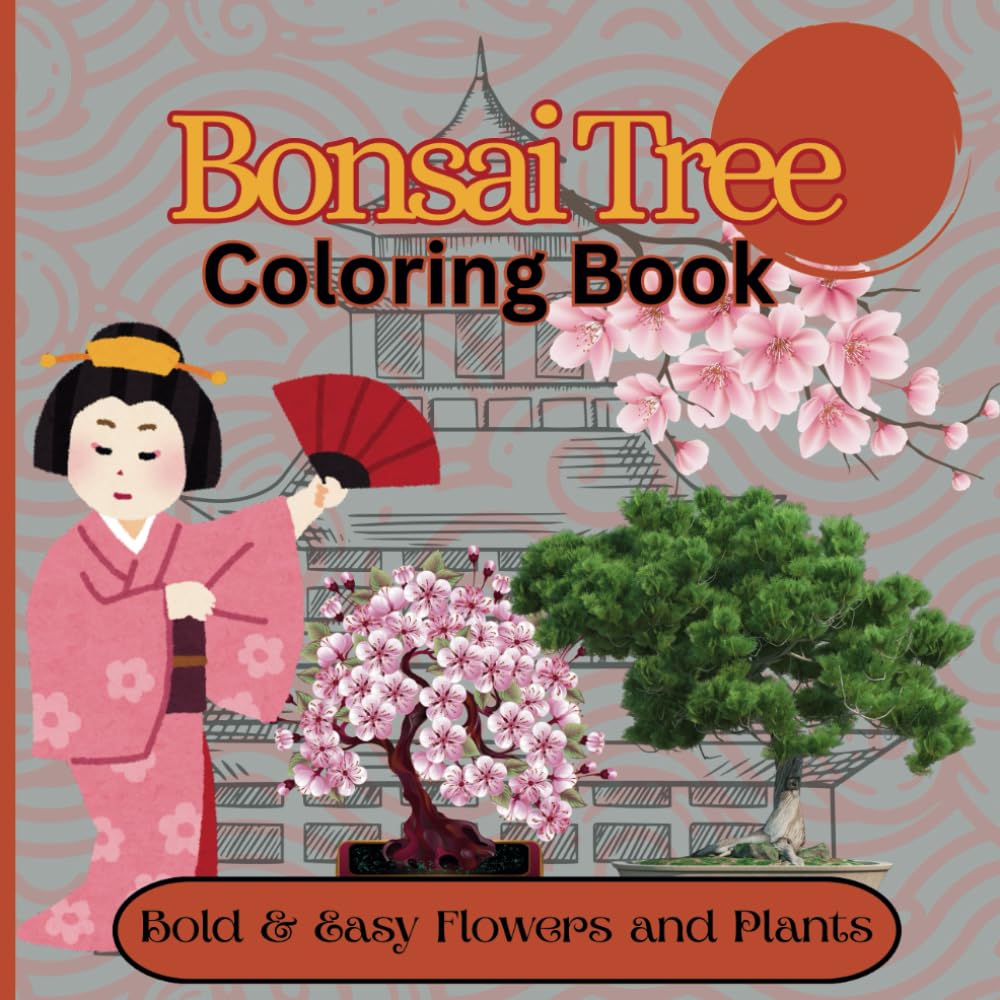 Bonsai Tree Coloring Book: Bold and Easy Flowers and Plants baixar livro de graça