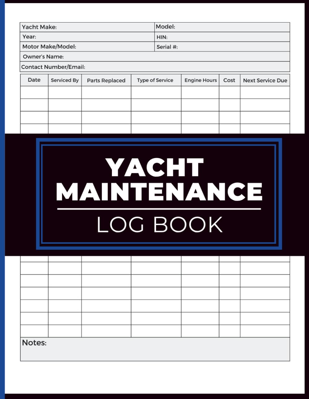ler totalmente Yacht Maintenance Log Book: Record Mechanical Work, Parts Replaced, Costs, and Next Service Due - For Private Yachts, Charters & Fishing Vessels
