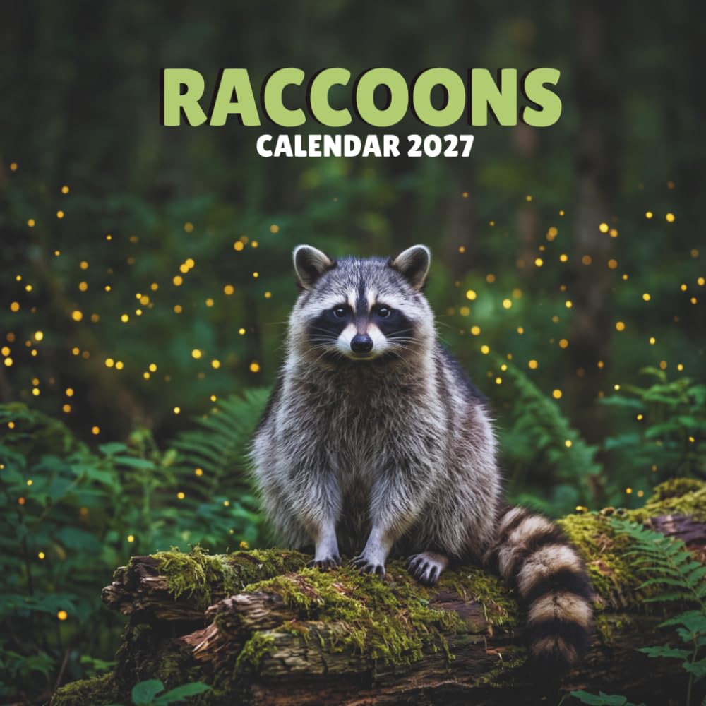Raccoons Calendar 2027: Masked Woodland Visitors in Forest and Garden Scenes | 8.5 x 8.5 In baixar o livro de graça