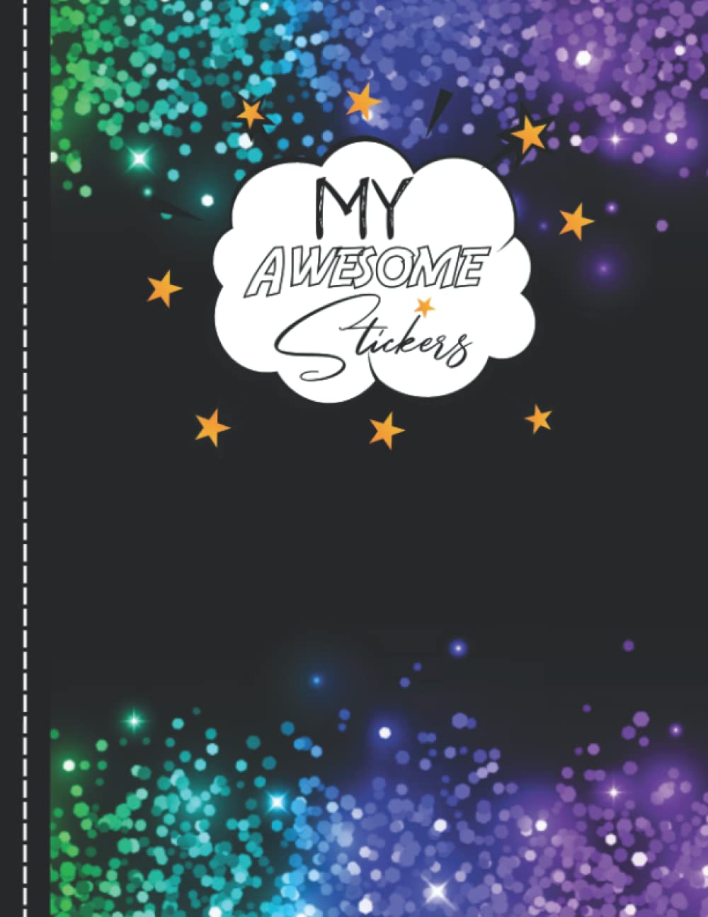 capítulo por capítulo baixar My Awesome Stickers: Rainbow with black background Blank Sticker Book for Boys 8.5x11 Inches 120 Pages Children Activity Book.